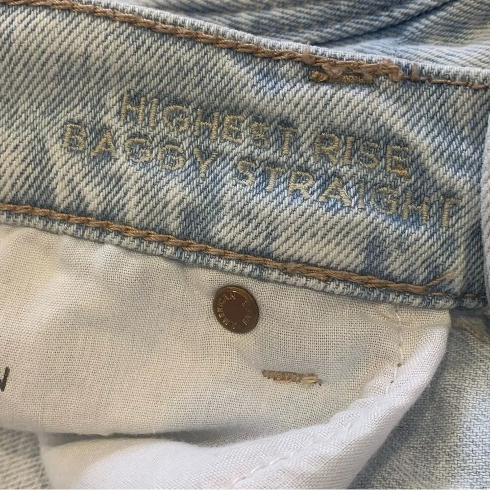 American Eagle Highest Rise Baggy Straight Jeans Size 18
